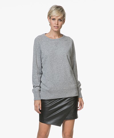 Repeat Cashmere Round Neck Pullover - Light Grey