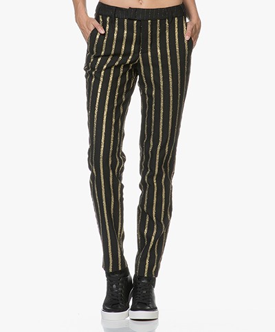 Zadig & Voltaire Prune Stripes Lurex Pants - Black