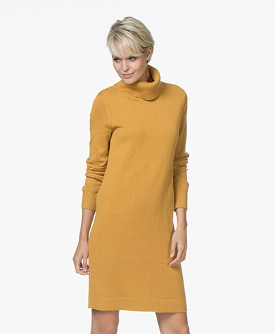 BOSS Wabellena Fine Knitted Turtleneck Dress - Gold