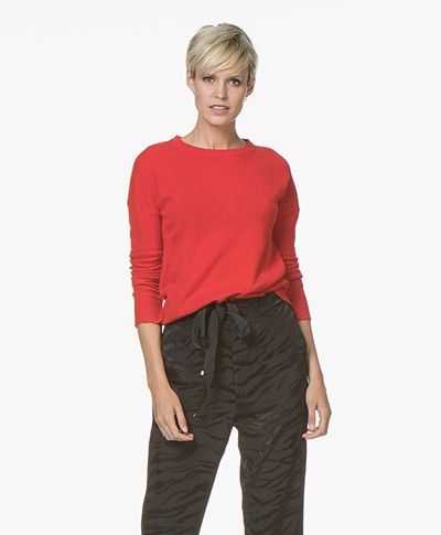 Zadig & Voltaire Cici Patch Cashmere Pullover - Rouge Red