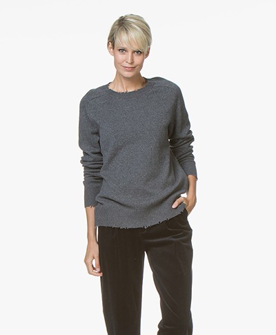 Drykorn Cady Distressed Sweater - Dark Grey 