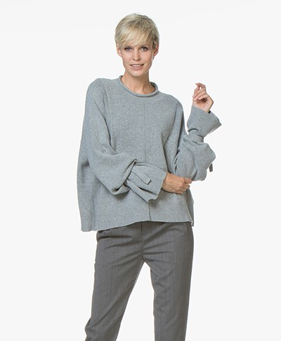 Drykorn Laureen Tie Cuff Sweater - Grey 