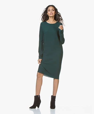 Drykorn Elianne Fine Knitted Wool Dress - Bottle Green