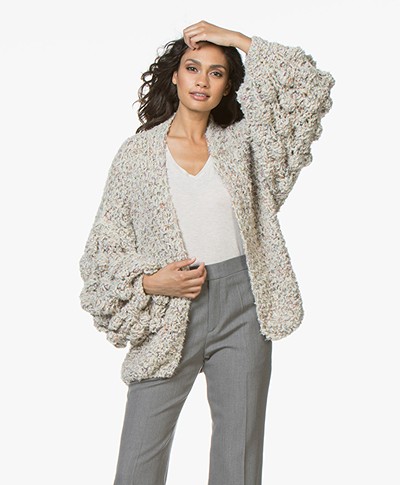 Kiro By Kim Soft Cardigan with Unique Structure - Neutral
