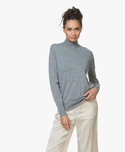 Filippa K Merino Roller Neck Sweater - Mid Grey Melange