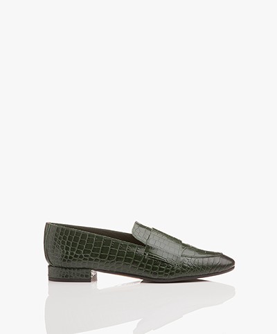 ATP Atelier Winnie Leather Loafers - Forest Green Printed Croco