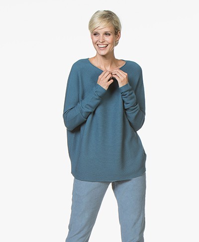 Drykorn Milty Ribgebreide Pullover - Jeans Blauw