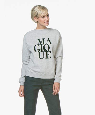 BY-BAR Jikke Magique Print Sweater - Grey Melange