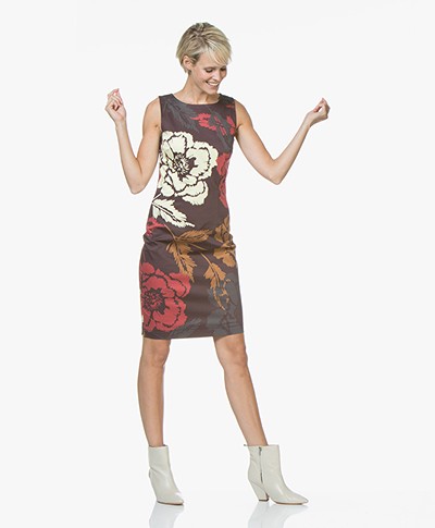 Kyra & Ko Dagmar Sleeveless Print Dress - Aubergine