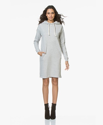 BY-BAR Hooded Sweater Dress in Cotton - Grey Melange