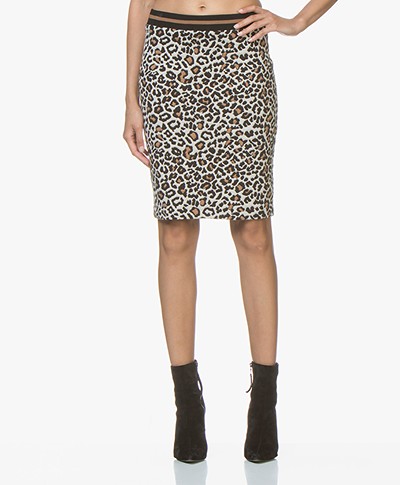 Josephine & Co Jort Leopard Jacquard Skirt - Beige/Brown/Black