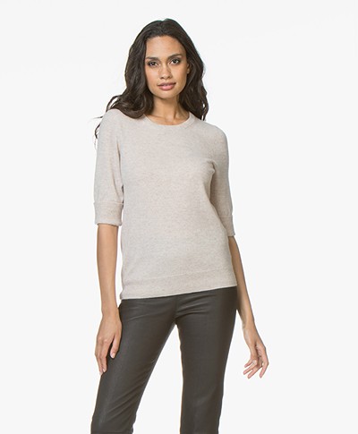 Repeat Cashmere Half Sleeve Pullover - Beige 