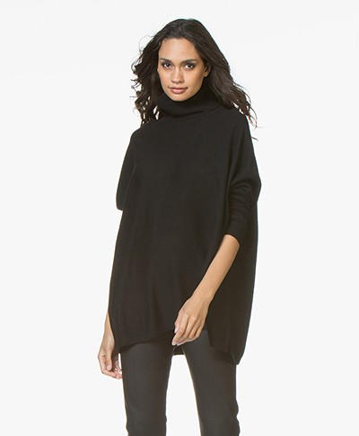 Repeat Wool and Cashmere Oversized Turtleneck Sweater - Black