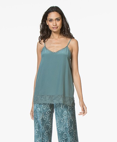 Repeat Silk and Lace Camisole - Lake