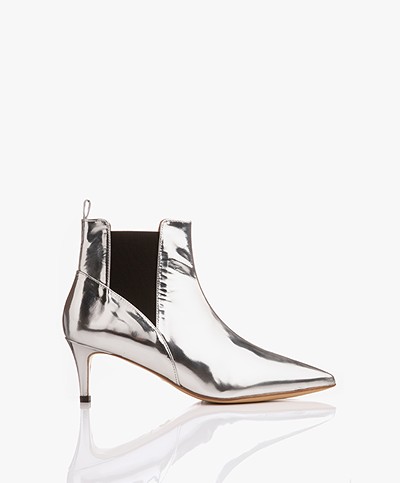 By Malene Birger May Metallic Ankle Boots - Silver