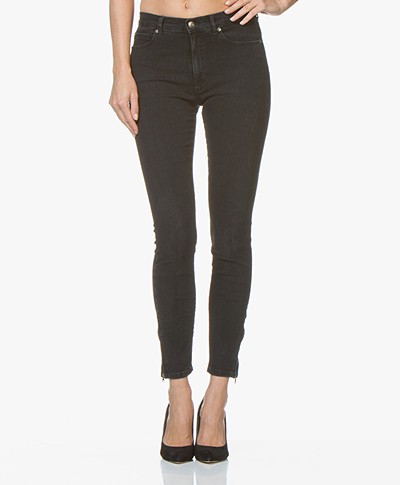 HUGO Gerna Skinny Jeans with Zipper Details - Dark Grey