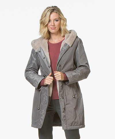 no man's land Parka with Faux Fur Lining - Mercury