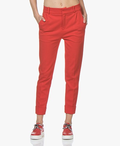 Drykorn Emom Ponte Jersey Cropped Pants - Red