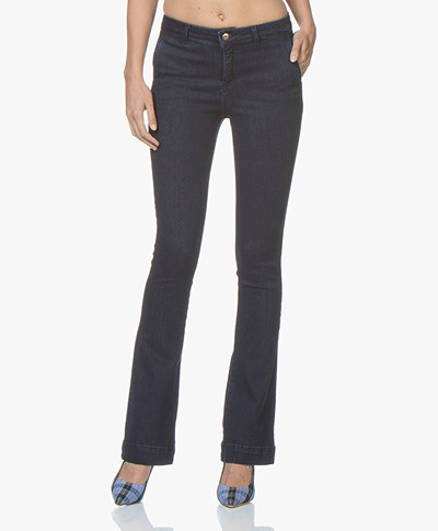 BY-BAR Leila Flared Stretch Jeans - Donkerblauw