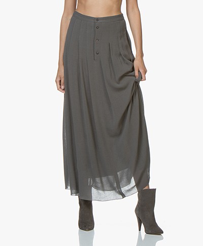 Pomandère Pleated Maxi-skirt - Dark Grey