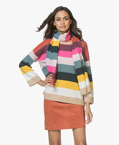Repeat Cashmere Striped Scarf - Multi-color