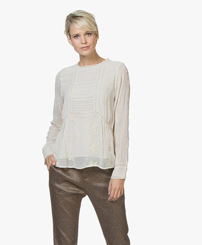 indi & cold Blouse with Embroidery - Piedra