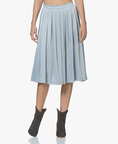 Filippa K Pleated Midi Skirt - Dove Blue