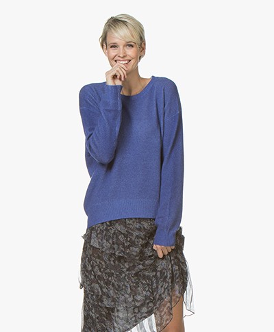 Majestic Cashmere Garment-Dye Sweater - Encre