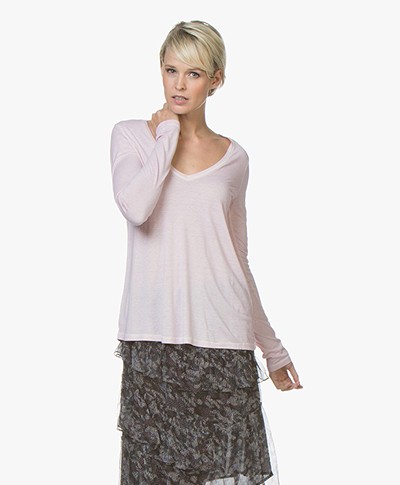 Majestic Filatures Garment Dyed Long Sleeve in Pure Silk - Pétale