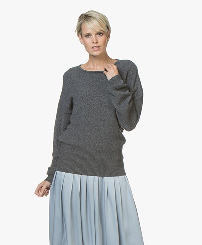Sibin/Linnebjerg Agnes Sweater with Cashmere - Light Anthracite
