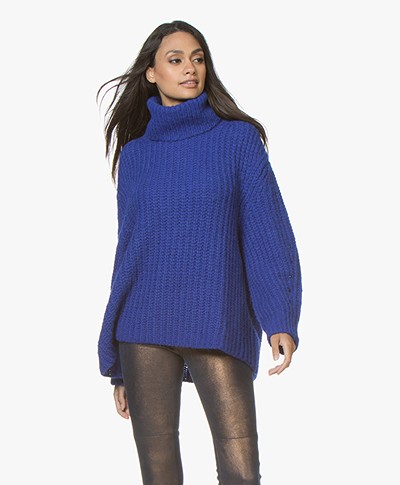 ba&sh Emera Oversized Turtleneck Sweater - Royal Blue