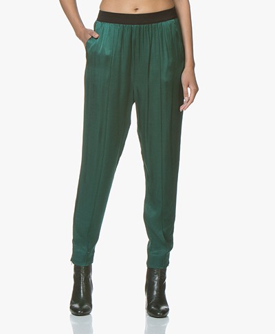 By Malene Birger Ietos Pants with Satin Front - Botanical Garden