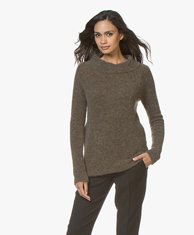 no man's land Mohair Round Neck Sweater - Armour