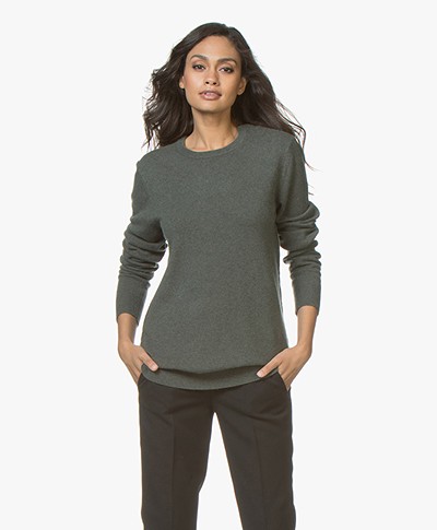 extreme cashmere N°36 Be Classic Round Neck Sweater - Khaki