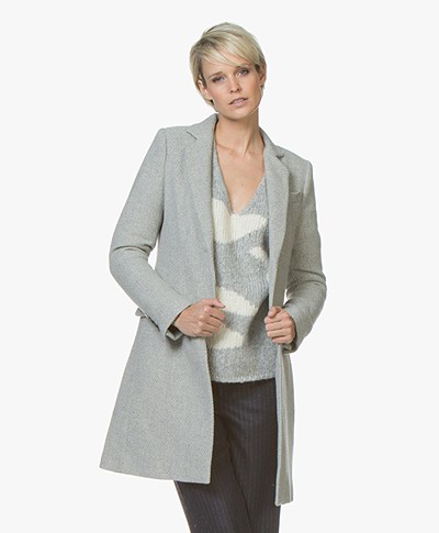 indi & cold Long Blazer Coat in Wool Blend - Vigore