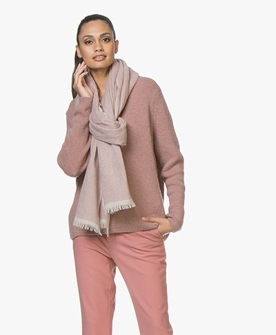 Closed Extra Long Scarf with Cashmere - Dusty Pink
