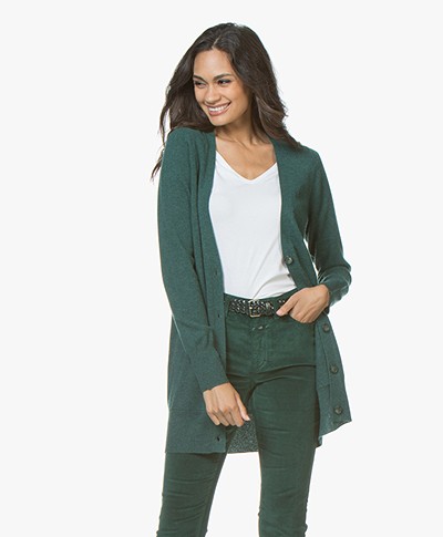 Repeat Fine Knitted Cashmere Cardigan - Forest