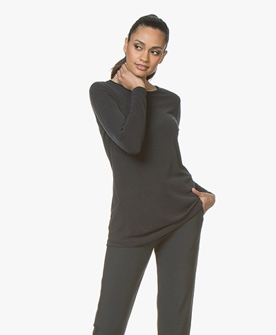 Woman By Earn Hedy Modal Blend Long Sleeve - Black