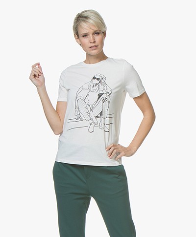BOSS Tedrawing Print T-shirt - Open White