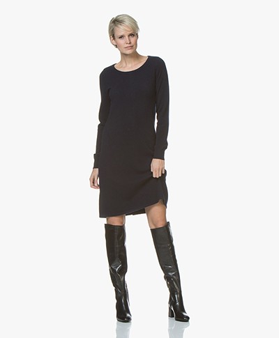 Repeat Fine Knit Dress from Pure Cashmere - Navy