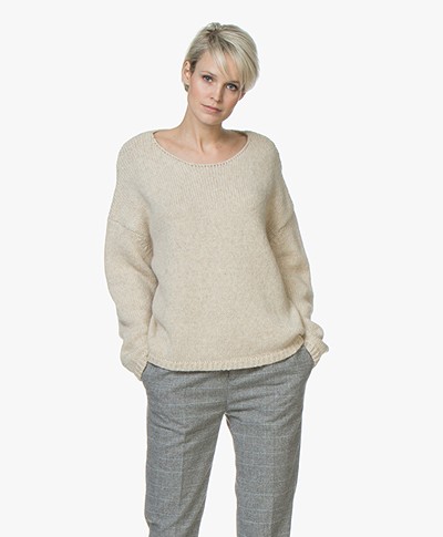 Sibin/Linnebjerg Nova Alpaca Blend Oversized Sweater - Sand