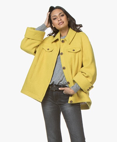 ba&sh Wendy Oversized Wolmix Coat - Yellow