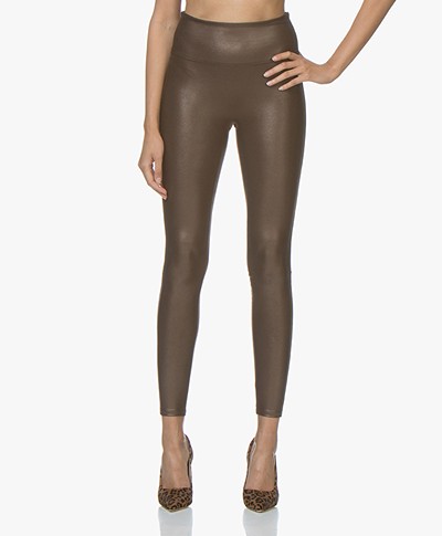 SPANX® Ready-to-Wow! Faux Leather Leggings - Bronze Metal 