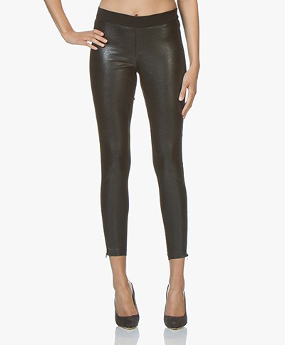 Denham Flex Faux Leather Slim-fit Pants - Black