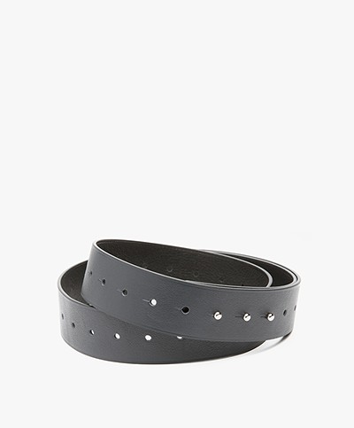 Filippa K Perforated Reversible Leather Belt - Navy/Black