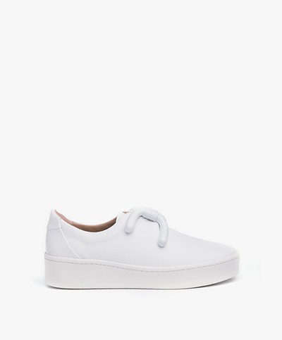 An Hour And A Shower Knot Platform Slip-on Sneakers - White