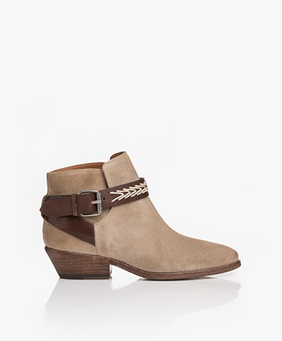 ba&sh Cassidy Suede Ankle Boots - Sable