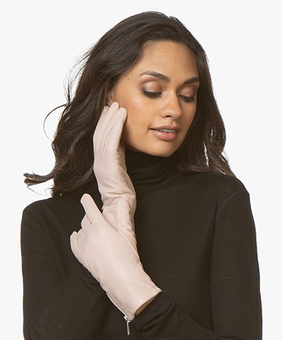Filippa K Zip Leather Gloves - Tearose