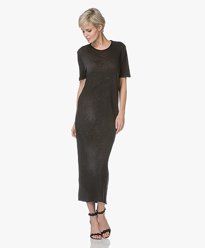 IRO Lys Linnen Jersey Maxi-jurk - Zwart