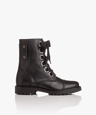Zadig & Voltaire Joe Leather Lace-up Boots - Black